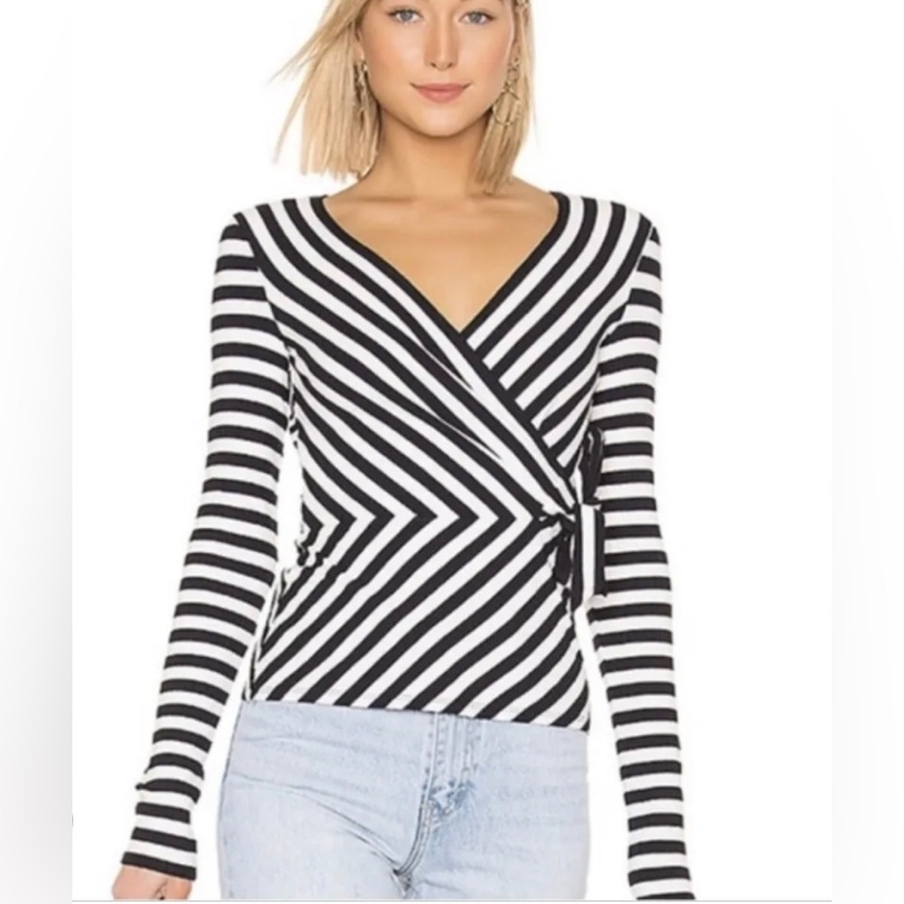 Bailey 44 New S V-Neck Knit Faux Wrap Top
